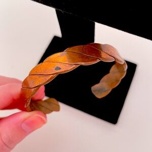 Vintage Real COPPER Western Southwestern Geometric Abstract Bangle Bracelet
